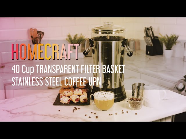 HCCUTFB40SS  HomeCraft 40 Cup Transparent Filter Basket Stainless Steel Coffee  Urn 