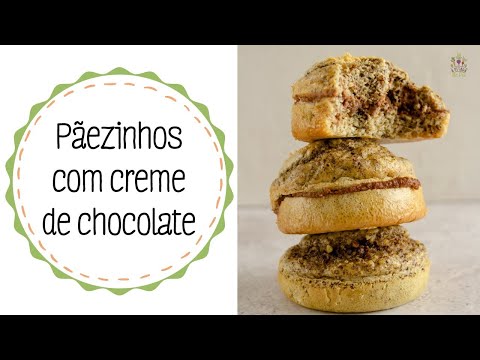 Pãezinhos com creme de chocolate