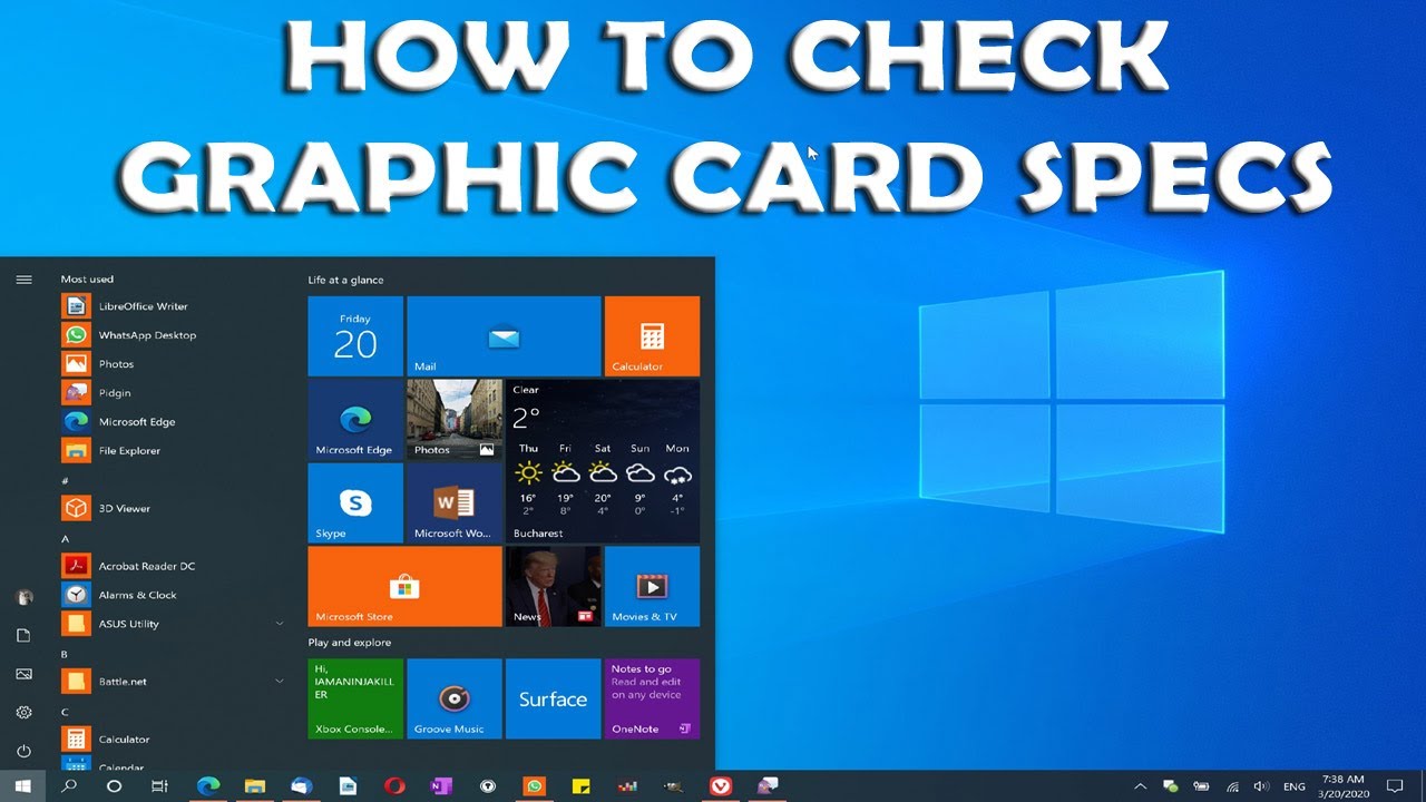 How to Check Graphics Card Specs on Windows 10 (2020) - YouTube