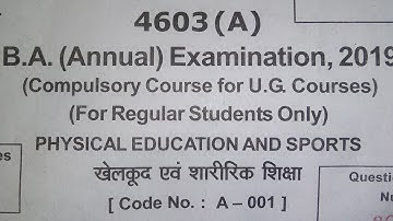 Ba Sports and physical education paper 2019 CCS University Meerut