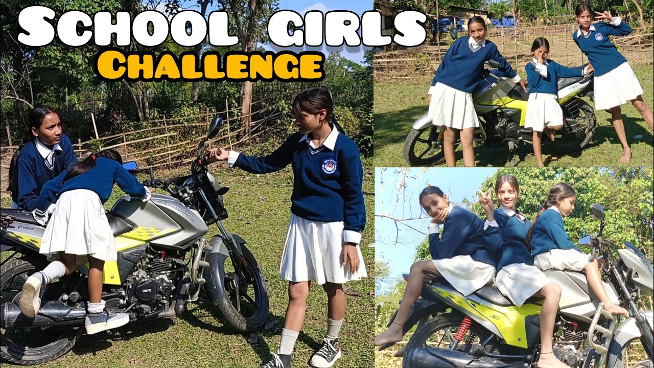 Challenge With Sisters Bike Kick start Mira First Time YouTube