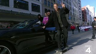 Tony Hawk skateboards through 2022 America's Thanksgiving Parade