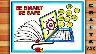 Computer Security Day Drawing | Safer Internet Day Poster | Cyber Security Drawing | Cyber Safety