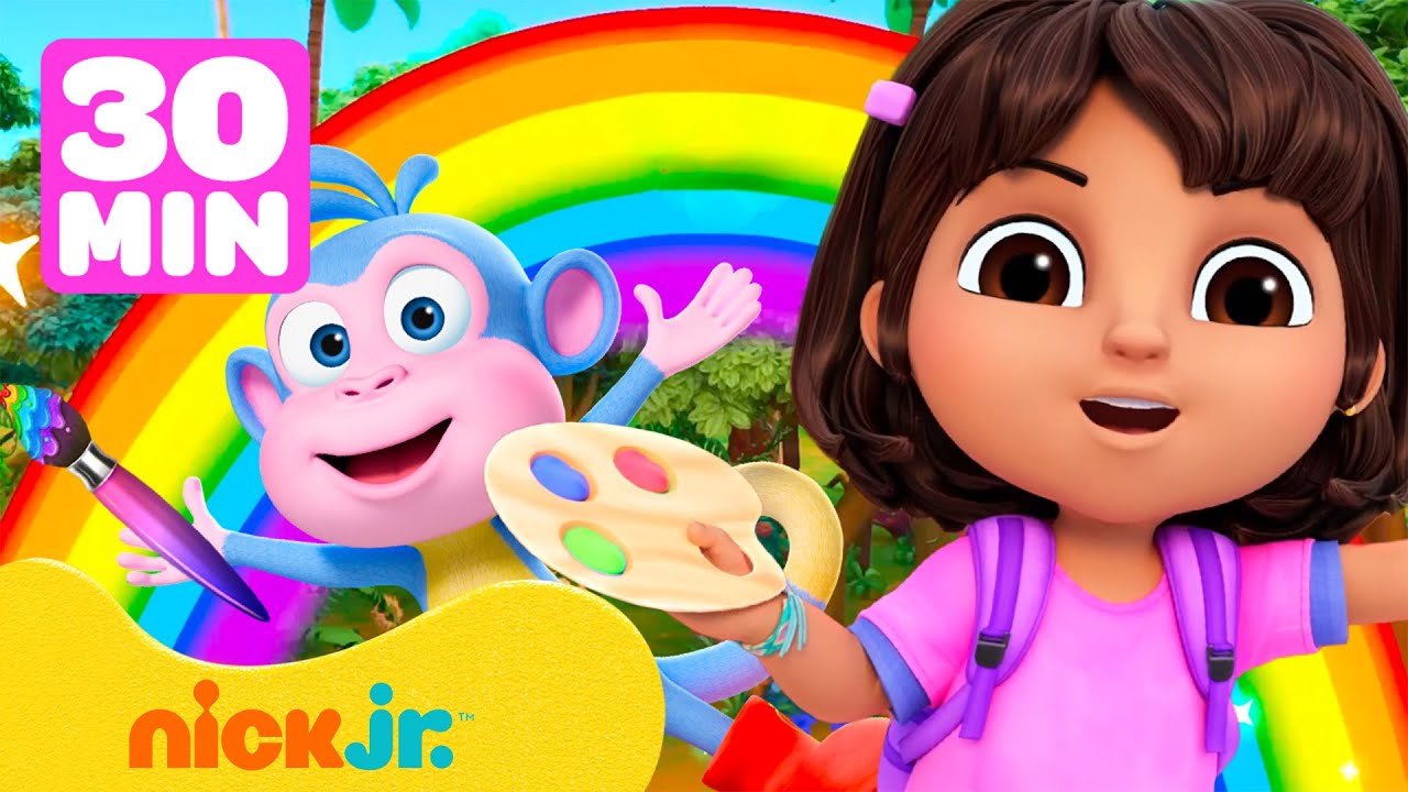 Dora | ¡Dora se divierte con los colores! con Botas🎨 Compilación de 30 ...