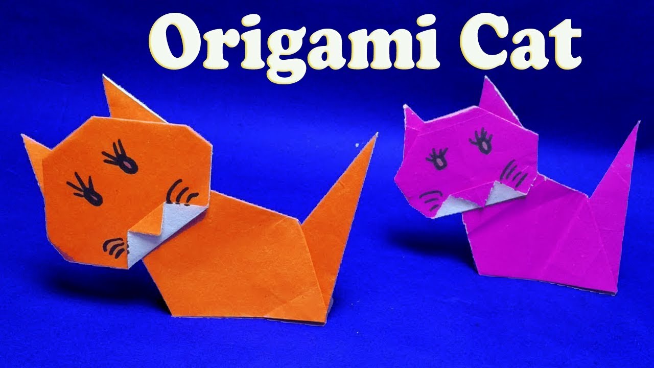 Paper Animals Cat-How to make paper Cat Easy origami instructions step