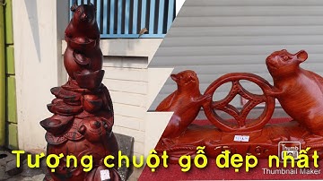 Tượng gỗ: Chuột phong thủy gỗ trắc đỏ đen, gỗ hương | Ý nghĩa tượng chuột gỗ | xưởng_tượng_gỗ