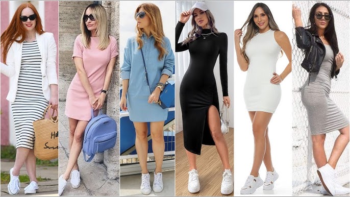 OUTFITS CON VESTIDOS Y TENIS  LOOKS CASUALES PARA PRIMAVERA / VERANO 2021  