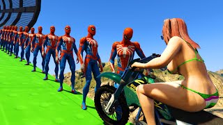 Bike Course with Superheroes - GTA5 Custom Obstacles
