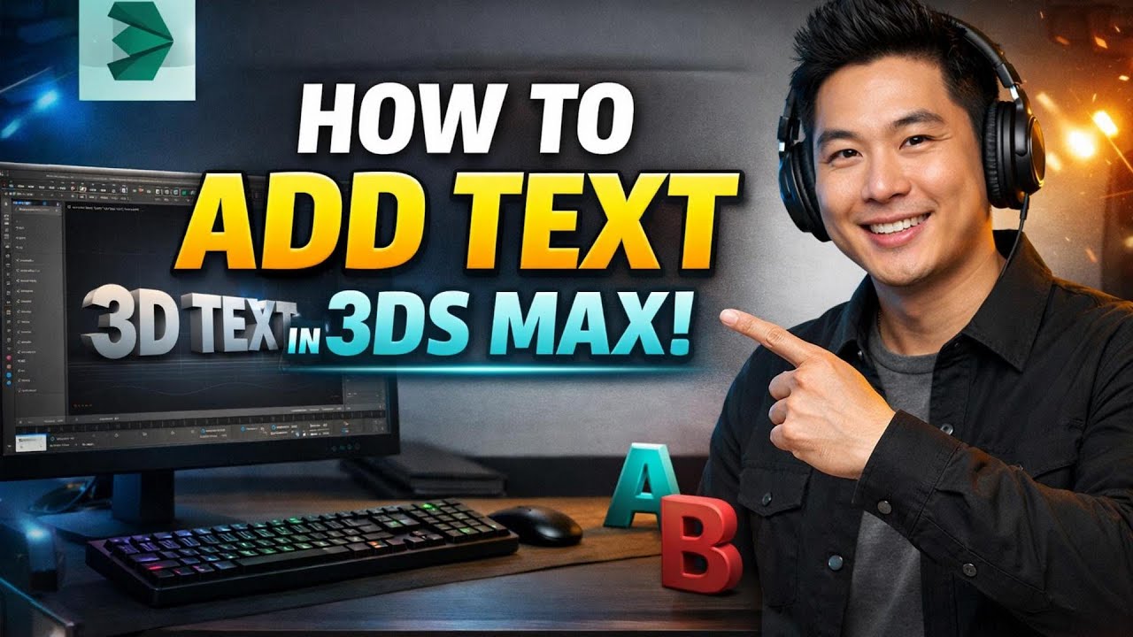 How to ADD TEXT in 3ds Max (Step by Step) - YouTube