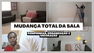 TRANSFORMAÇÃO DA SALA GASTANDO POUCO!! PINTAMOS, ORGANIZAMOS E DECORAMOS NOSSA SALA_SALA NOVA