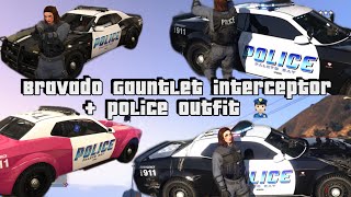 GTA5 online Bravado Gauntlet Interceptor police car + how i got the police outfit WITHOUT terrorbyte
