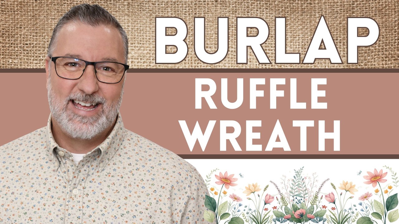 Венок из мешковины с оборками — Сделай сам — #венок @DavesWreaths