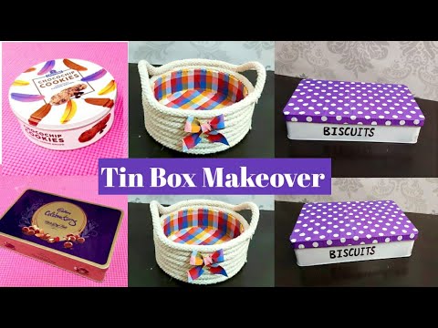 2 Easy Tin Box Craft Ideas/ 2 Tin Box reuse ideas/2 Best out of waste tin can craft