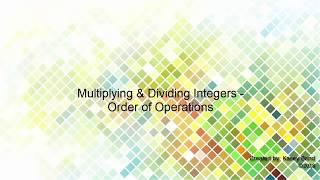MDI - Order of Operations