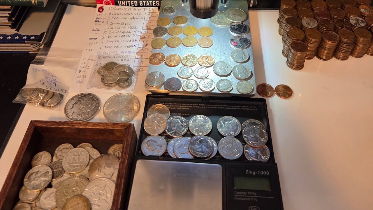 CRAZY HAUL OF COINS THIS WEEK! #coinrollhunting #coincollecting #silvercoins #silverdime #halfdollar