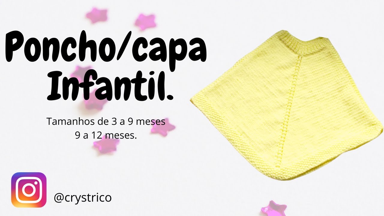 Poncho Infantil em tricô - Crys Tricô!