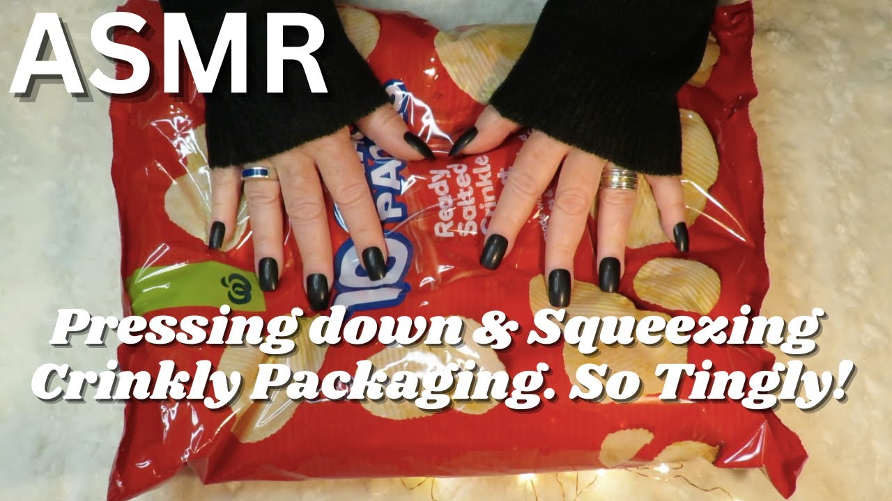 ASMR Pressing Down On & Squeezing Crinkly Packaging! No Talking