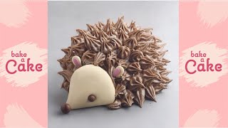 Kawaii Chocolate Hedgehog Cake Tutorial | Bake A Cake  #Shorts