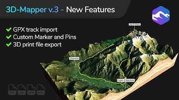 3D Mapper v.3 - New Features - GPS Track import, Markers, Pins, 3D Print File Exporter