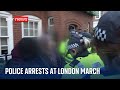 Uk police arrest protesters holding arabic sign at propalestinian rally