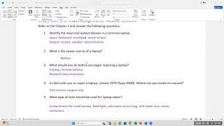 CIS-824A Day 1 Lecture and Assignment: Laptop Computer Hardware Basics