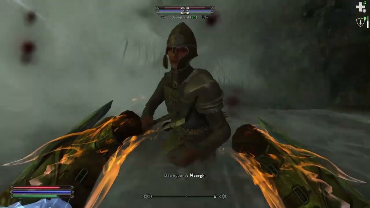 Skyrim AE - "Pure Argonian" Vampiric Claw #11: Dawnguard Slugfest (punching bags of bones)