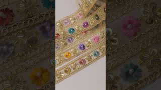 Add A Charm: Floral Embroidery & Golden Accent Aditya Laces: Surat