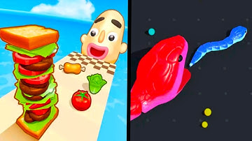 Snake Clash vs Sandwich Runner - All Levels Gameplay (Android,iOS) Part 10