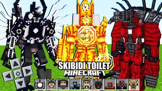 SKIBIDI TOILET V5 ADD-ONS/MOD NO MINECRAFT COM TRI TITAN V2, UPGRADED DRILL MAN, ASTRO E MAIS!