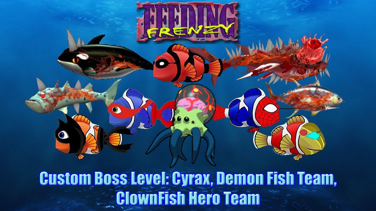 เกม ปลาใหญ่กินปลาเล็ก pc  Update  Feeding Frenzy Mod Custom Boss Level - Cyrax + Demon Fish Team + ClownFish Hero Team