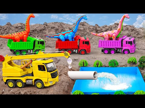 Long-necked dinosaurs for kid making Swimming Pool - ToyTV khủng long đồ chơi