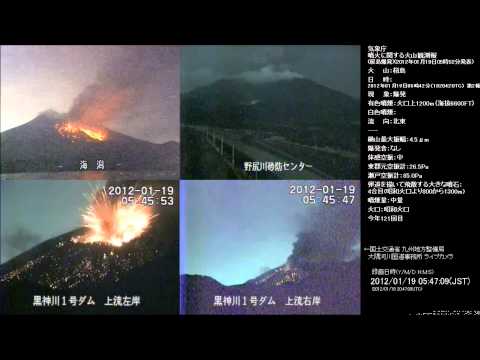 1/19/2012 -- Several LARGE Explosive Eruptions at Sakurajima Volcano -- Japan