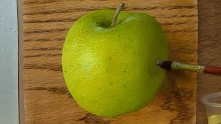 Очень просто и быстро. Рисование яблока масляной краской.