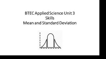 BTEC Applied Science: Unit 3 Skills Standard Deviation