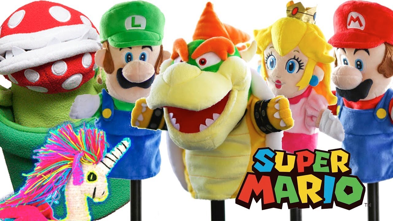 Nintendo Super Mario Puppets: Mario, Luigi, Princess Peach, Bowser
