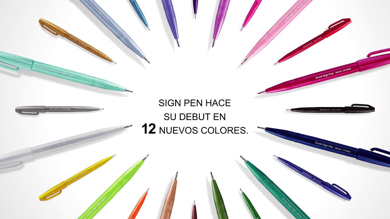 Set 6 Rotuladores Punta Pincel Pentel Touch Brush Sign Pen - Chic