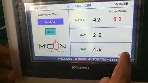 HMI Wecon ứng dụng giám sát phân tích thành phần sữa tươi