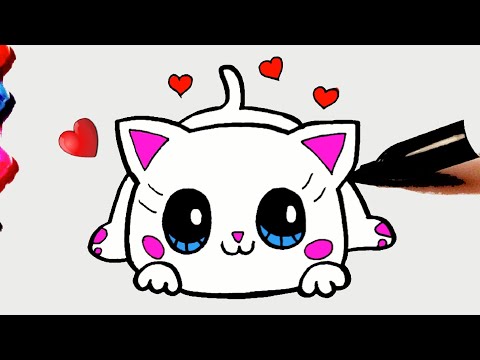 Como Desenhar Um Gato Kawaii - Desenhos Para Desenhar