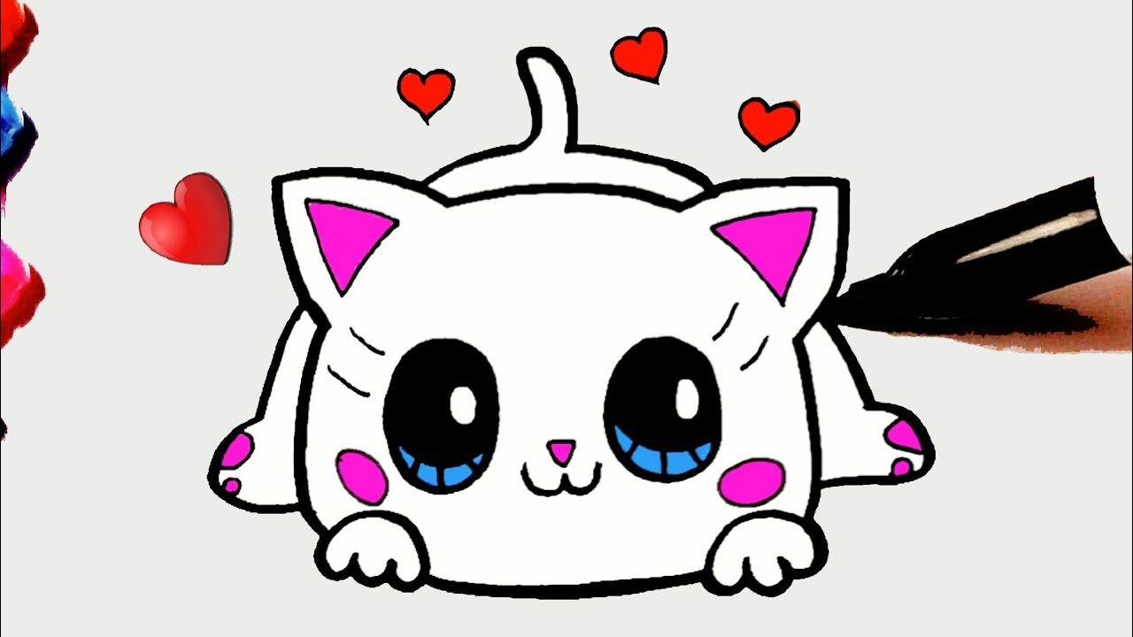 Como desenhar Gatinho tigre fofo Kawaii ❤ Desenhos Kawaii - Desenhos para  Desenhar 