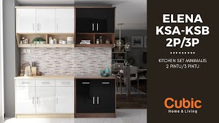 Cubic Kitchen Set 3 Pintu - Lemari Dapur Minimalis - ELENA KSB 3P