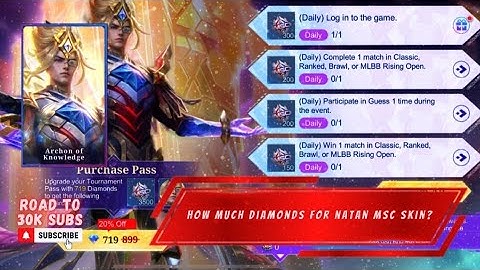 HOW MUCH 💎/DIAMONDS FOR NATAN MSC SKIN IN MSC 2025 PASS EVENT | MLBB