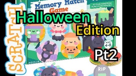 Scratch Tutorial | Halloween Memory Game | Part 2 | How to make a card matching game on scratch