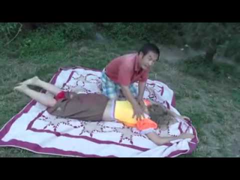 Chinese ASMR Massage – Russian Woman in Park, full body massage Part 2