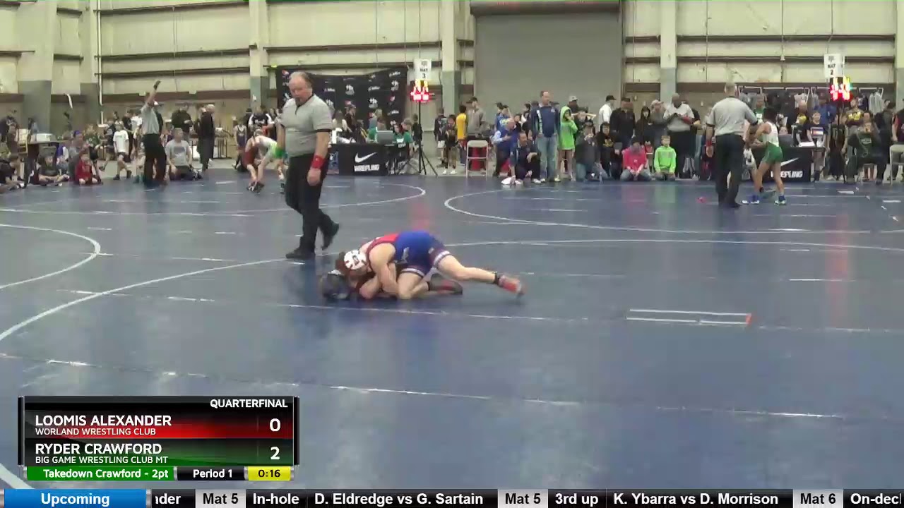 12U 82 Ryder Crawford Big Game Wrestling Club MT Vs Loomis Alexander  Worland Wrestling Club - YouTube