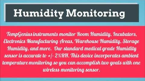 High-end humidity monitoring systems by TempGenius