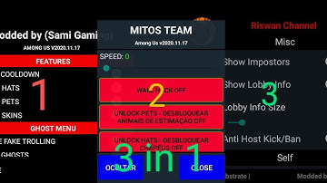 Among Us 3 in 1 Mod Menu 135+ features v2020 11.17