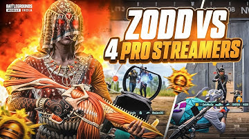 4 Pro STREAMER’s vs 12Kd Player‼️ in Top 100 CONQUEROR Lobby😱| Zodd vs Streamers - 1v4 Clutches