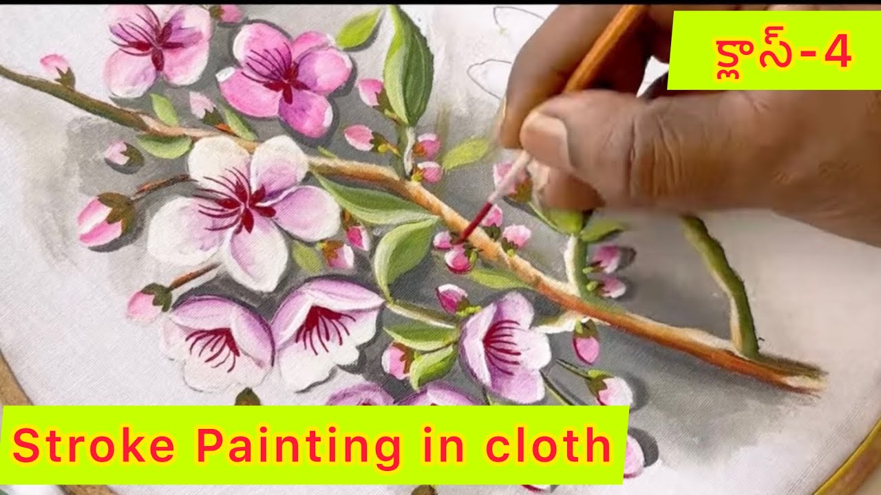 One stroke double  shade class-4 fabric painting