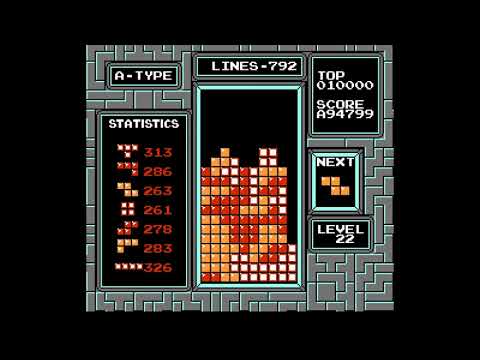 Nes Tetris: level 256 in 1:08:02.97 (TAS)