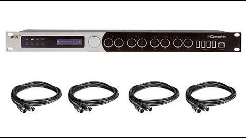 iConnectivity mioXL MIDI Interface with 4x MIDI Cable Male to Male Cable 10